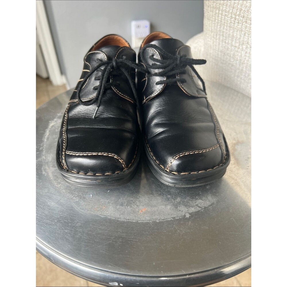 Josef Seibel Black Leather Women's Lace-Up Loafers - Picture 5 of 9